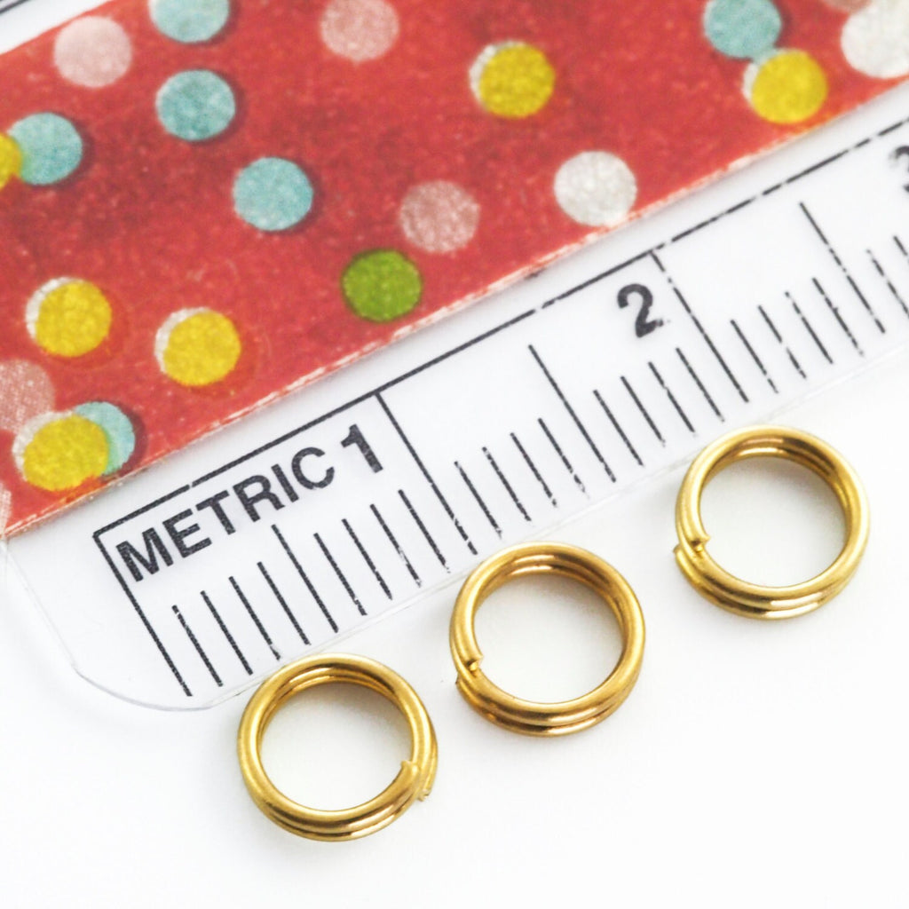 100 - 5mm Antique Gold, Antique Copper, Gunmetal, Gold Plate Silver Split Rings
