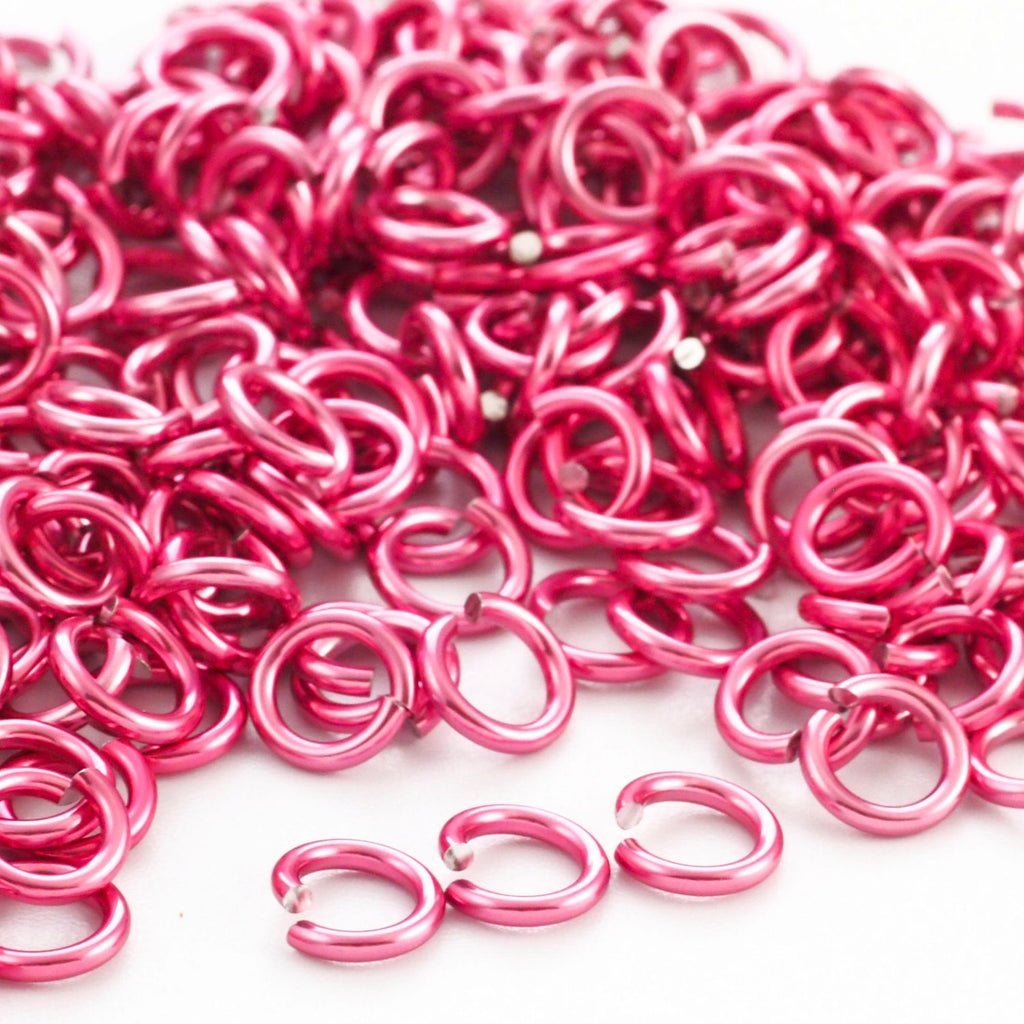 100 - 14 gauge Anodized Aluminum Jump Rings - 5.7mm ID - 8.9mm OD - 7/32 inch