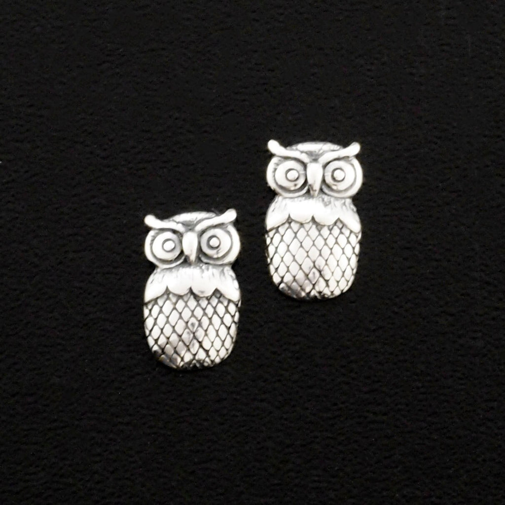 SALE - 3 Sterling Silver Owl Charm 10mm X 6mm - No Hole