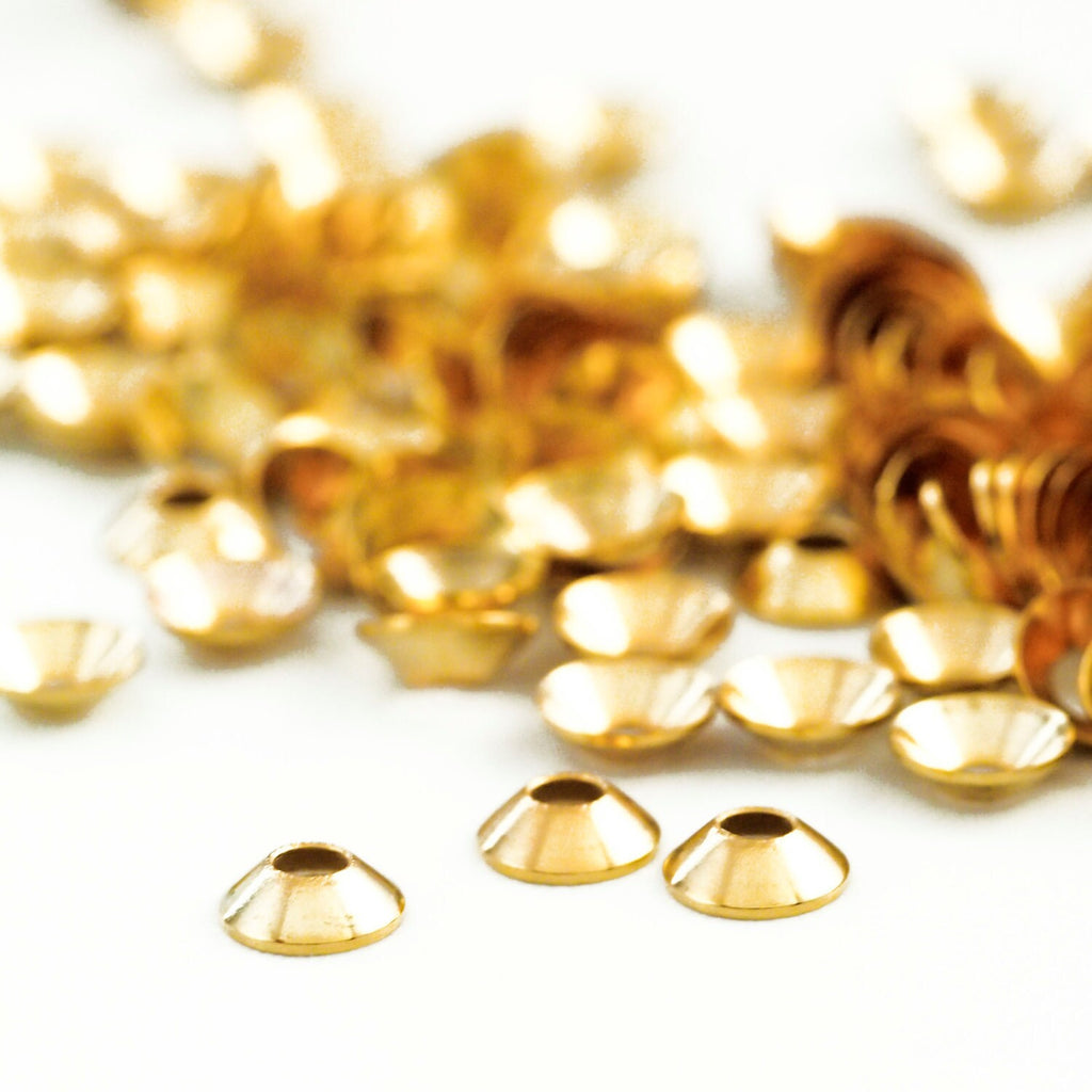 10 - Gold Plated Bead Caps - 4mm, 5mm or 7mm