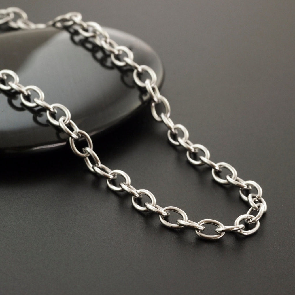 4.3mm Stainless Steel Cable Chain - By the Foot or Finished - Made in the USA - 100% Guarantee