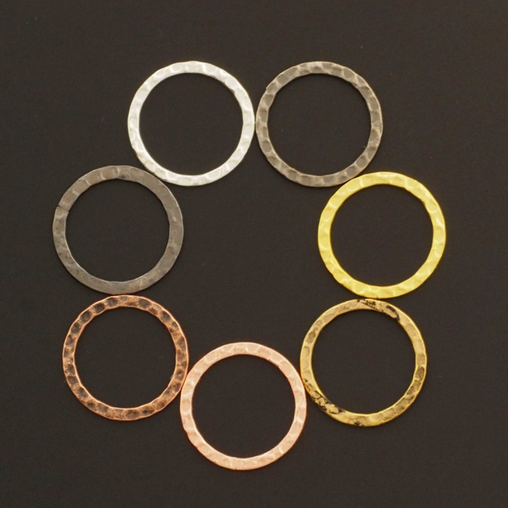 7 Hammered Round Link Components - 20mm - 7 Finishes - 100% Guarantee